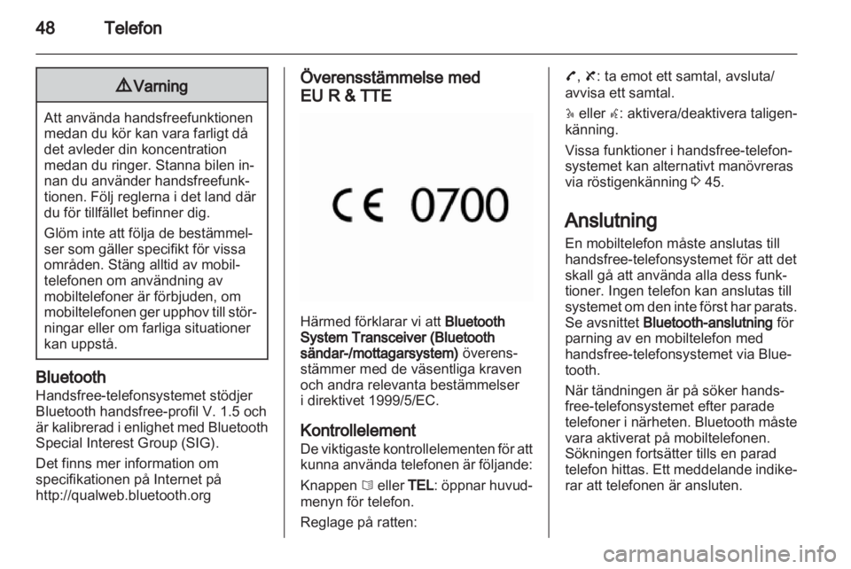 OPEL VIVARO 2011.5  Handbok för infotainmentsystem 