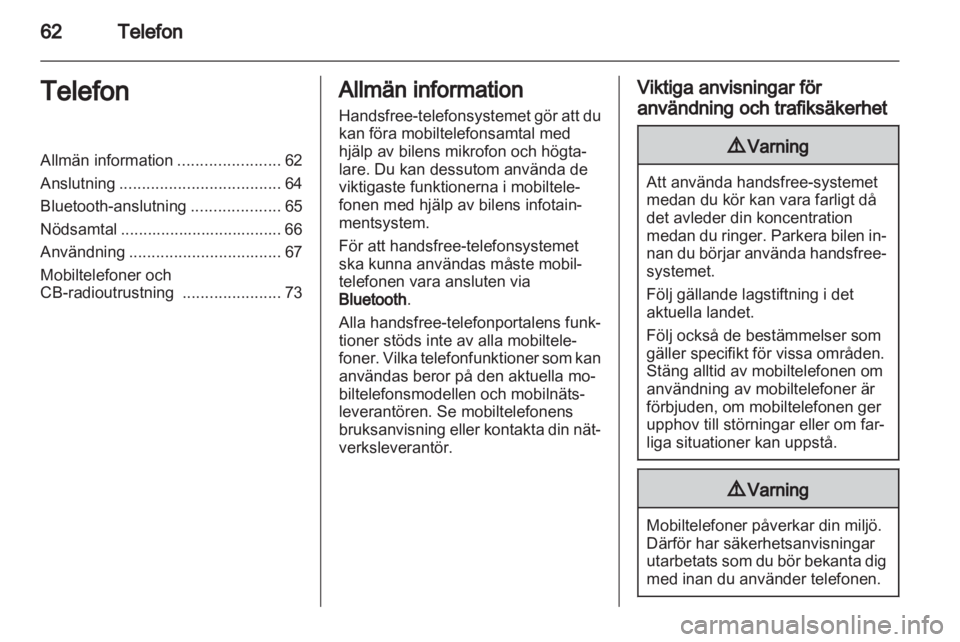 OPEL VIVARO 2012  Handbok för infotainmentsystem 