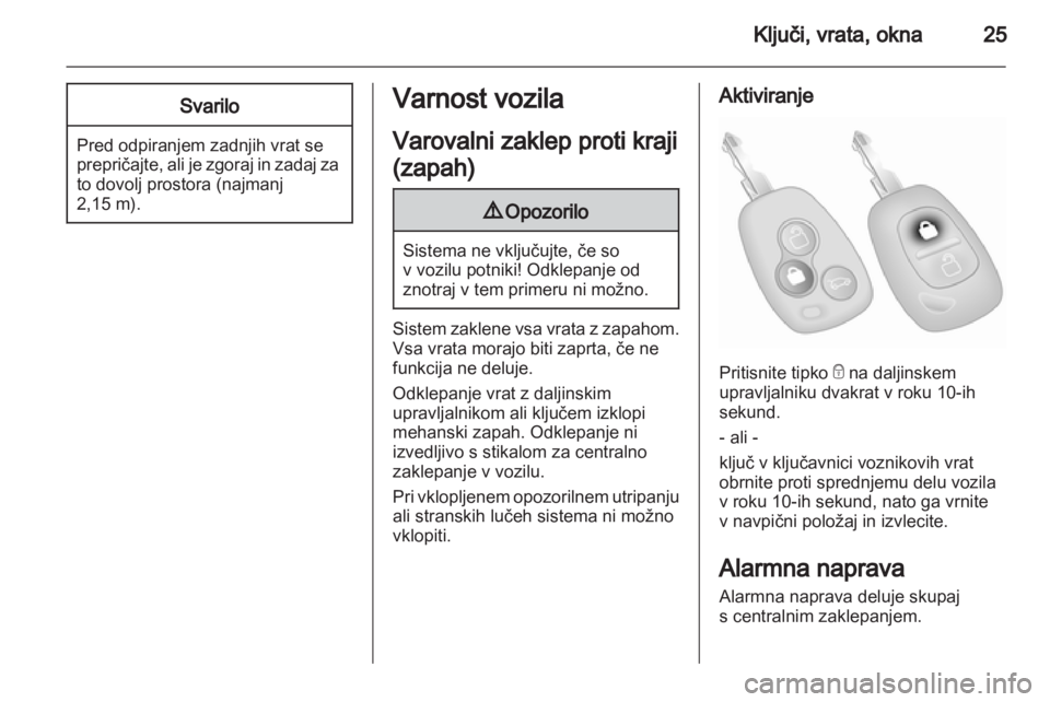 OPEL VIVARO 2011  Uporabniški priročnik 