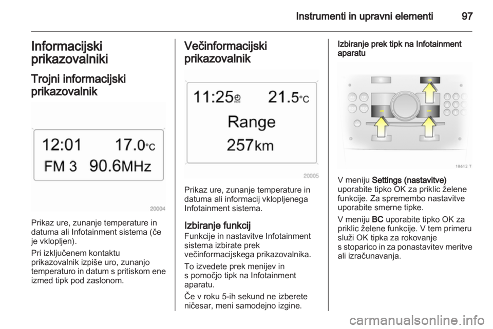 OPEL ZAFIRA 2012  Uporabniški priročnik 