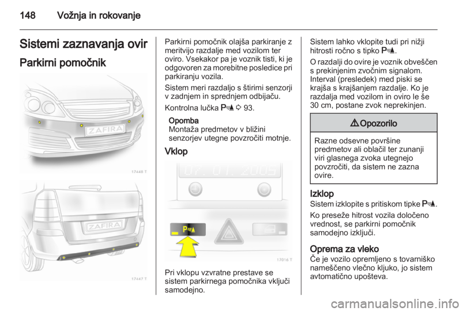 OPEL ZAFIRA 2013  Uporabniški priročnik 