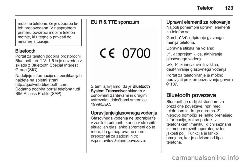 OPEL ZAFIRA C 2013  Navodila za uporabo Infotainment sistema 