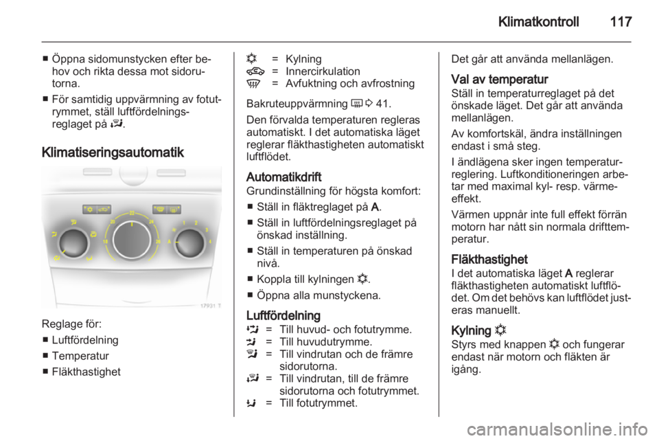 OPEL ZAFIRA 2010  Instruktionsbok 