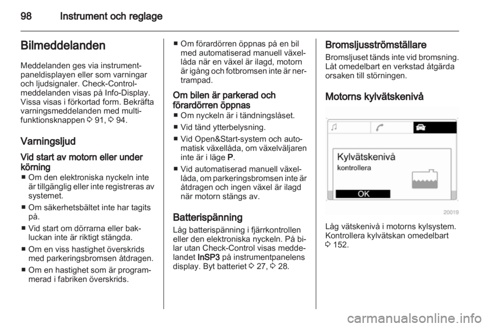 OPEL ZAFIRA 2010  Instruktionsbok 