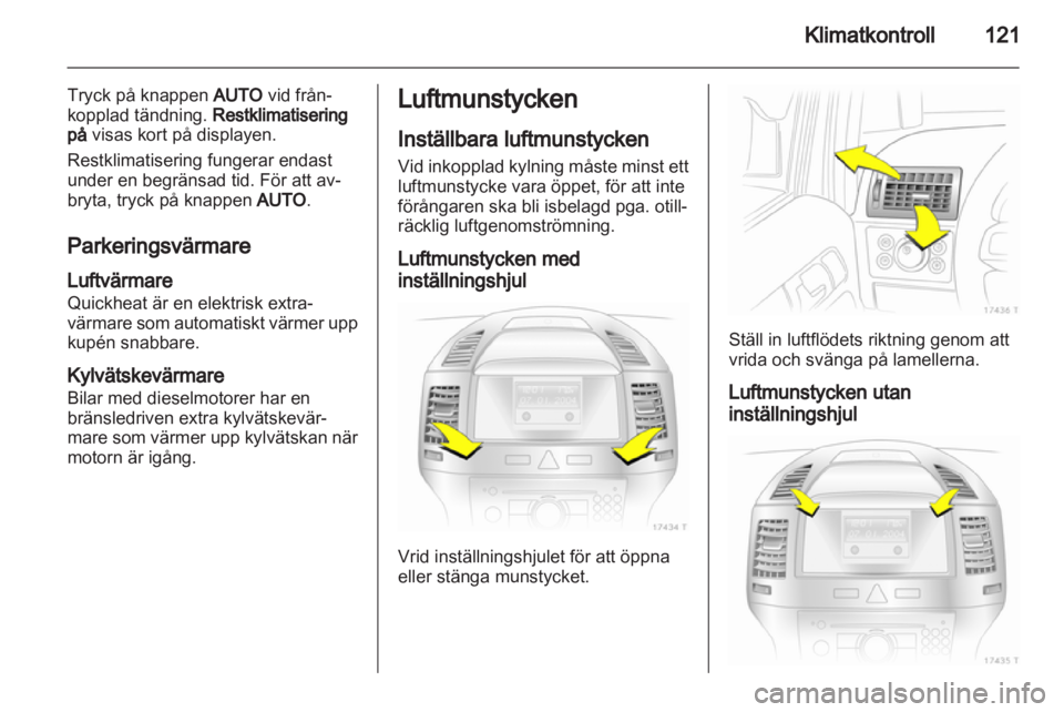OPEL ZAFIRA 2010.5  Instruktionsbok 