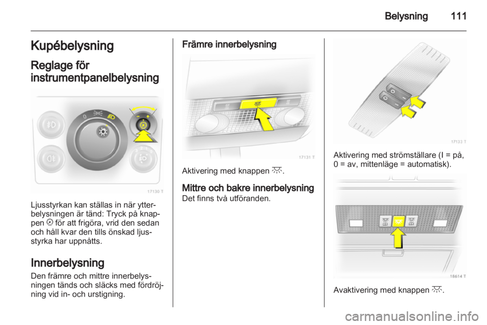 OPEL ZAFIRA 2011  Instruktionsbok 