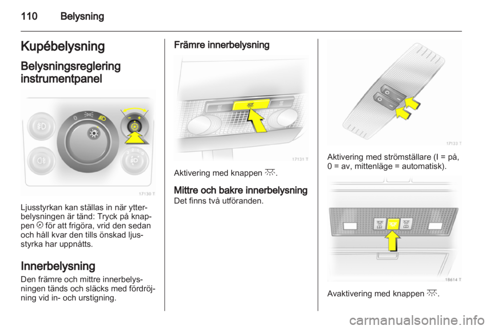 OPEL ZAFIRA 2012  Instruktionsbok 