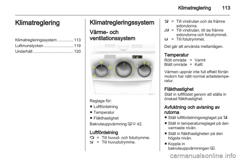 OPEL ZAFIRA 2012  Instruktionsbok 