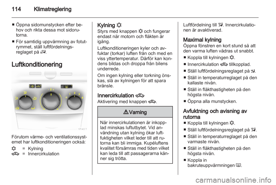 OPEL ZAFIRA 2012  Instruktionsbok 