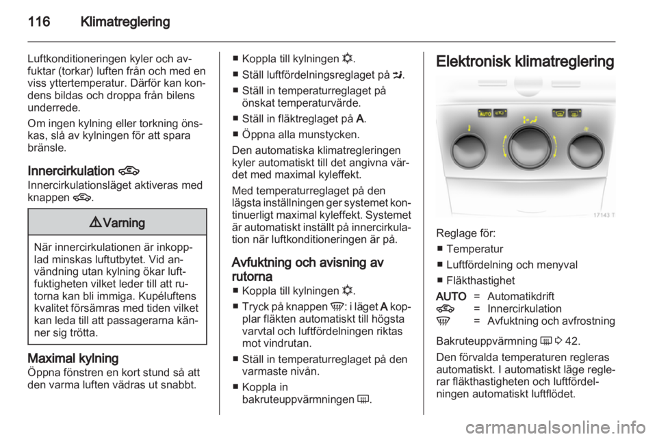 OPEL ZAFIRA 2012  Instruktionsbok 
