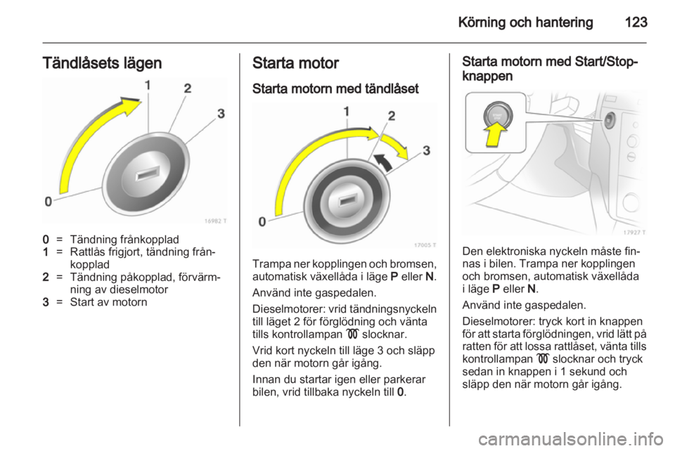 OPEL ZAFIRA 2012  Instruktionsbok 