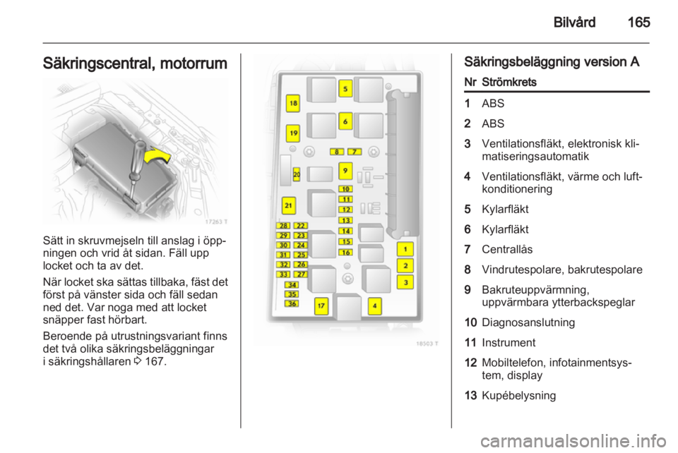 OPEL ZAFIRA 2012  Instruktionsbok 