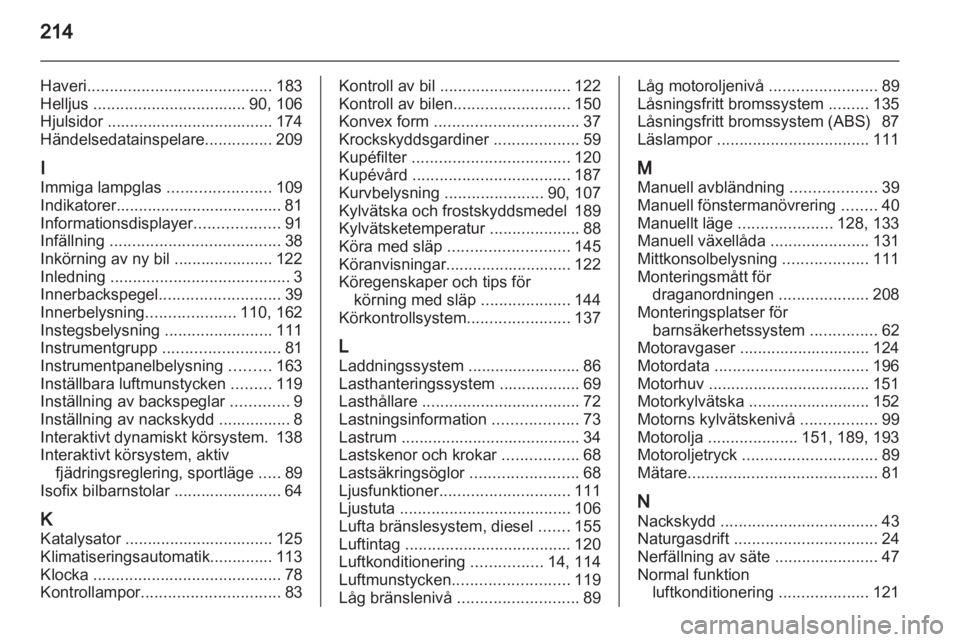 OPEL ZAFIRA 2012  Instruktionsbok 