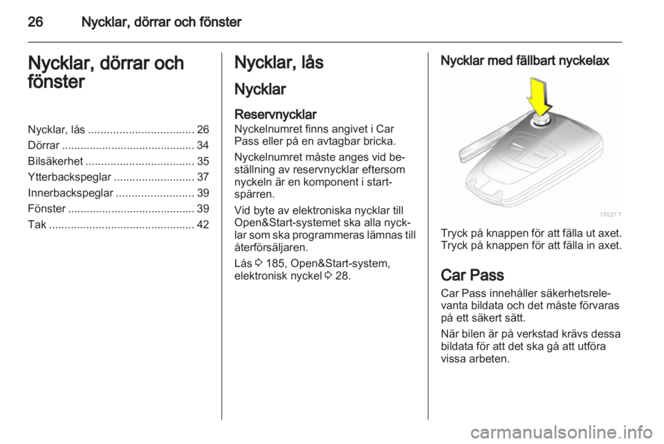 OPEL ZAFIRA 2012  Instruktionsbok 