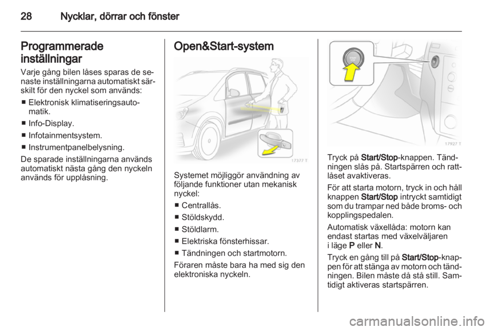 OPEL ZAFIRA 2012  Instruktionsbok 