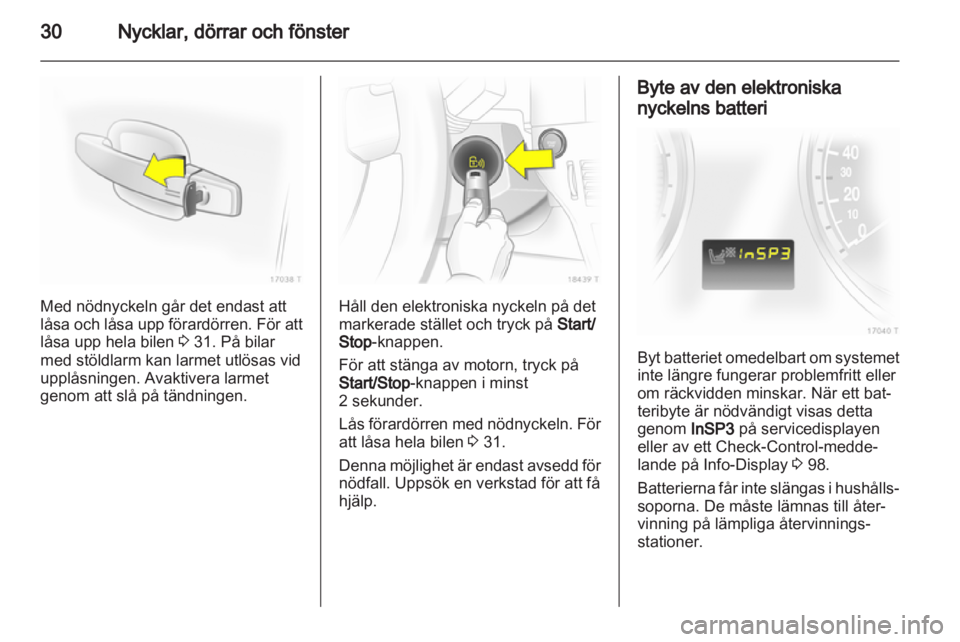OPEL ZAFIRA 2012  Instruktionsbok 