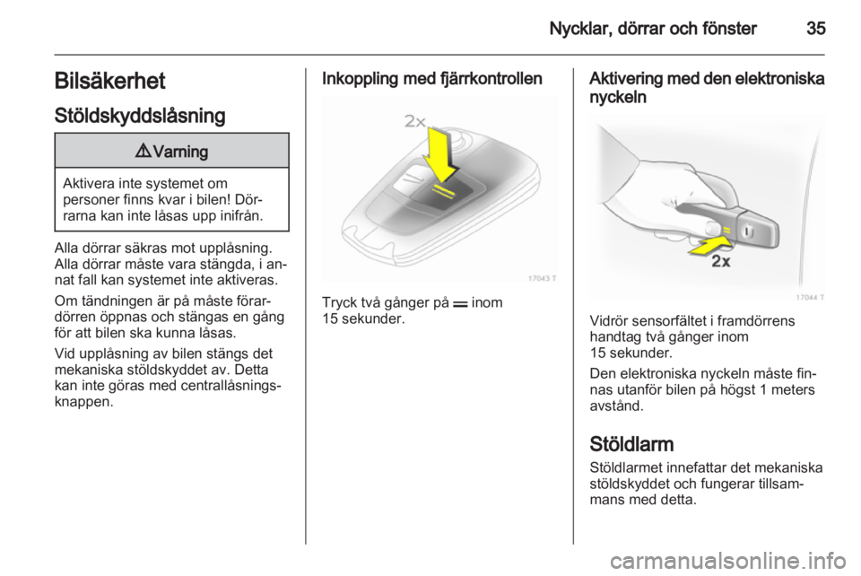 OPEL ZAFIRA 2012  Instruktionsbok 