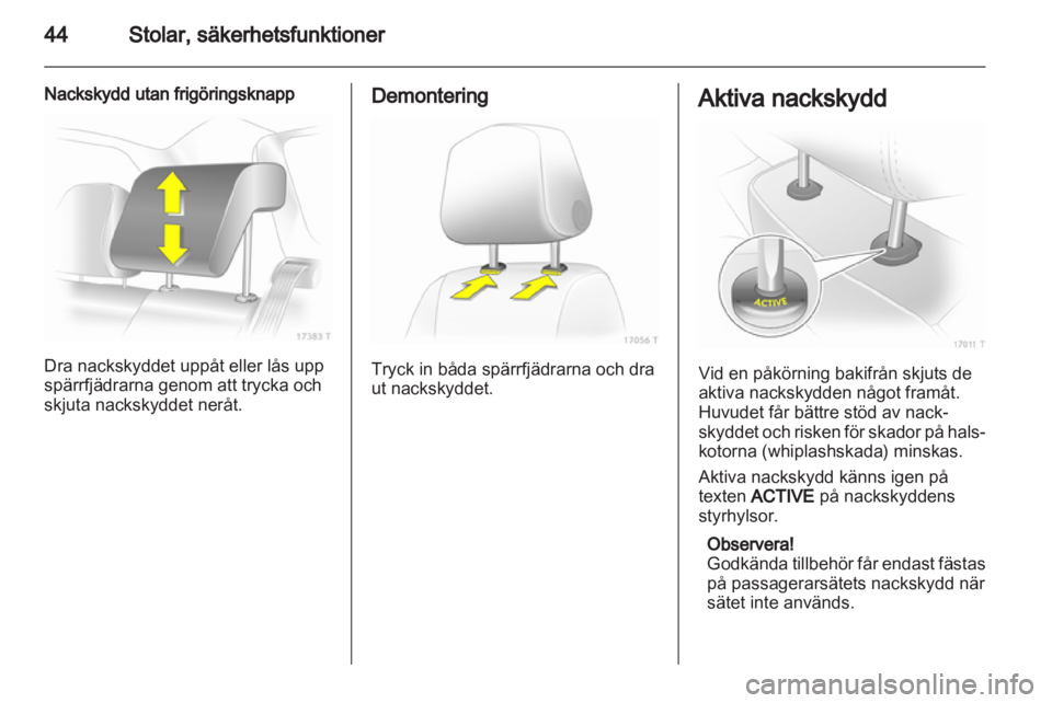 OPEL ZAFIRA 2012  Instruktionsbok 