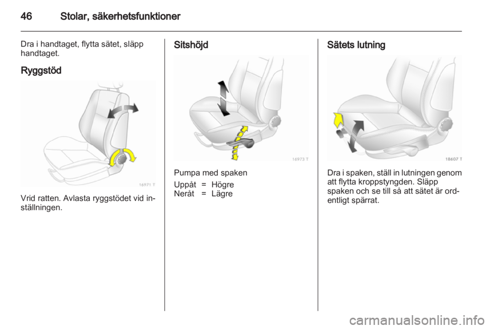 OPEL ZAFIRA 2012  Instruktionsbok 