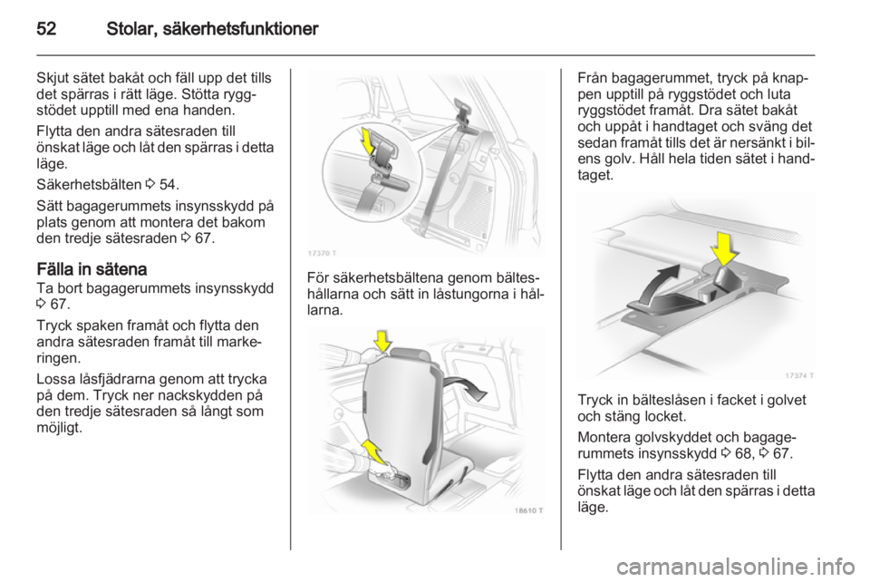OPEL ZAFIRA 2012  Instruktionsbok 