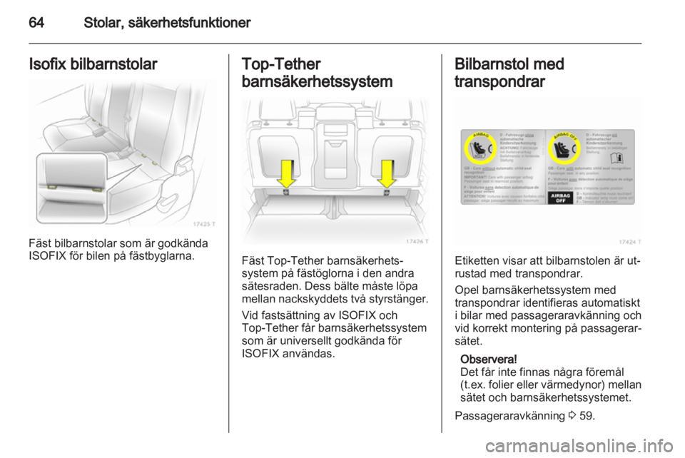 OPEL ZAFIRA 2012  Instruktionsbok 