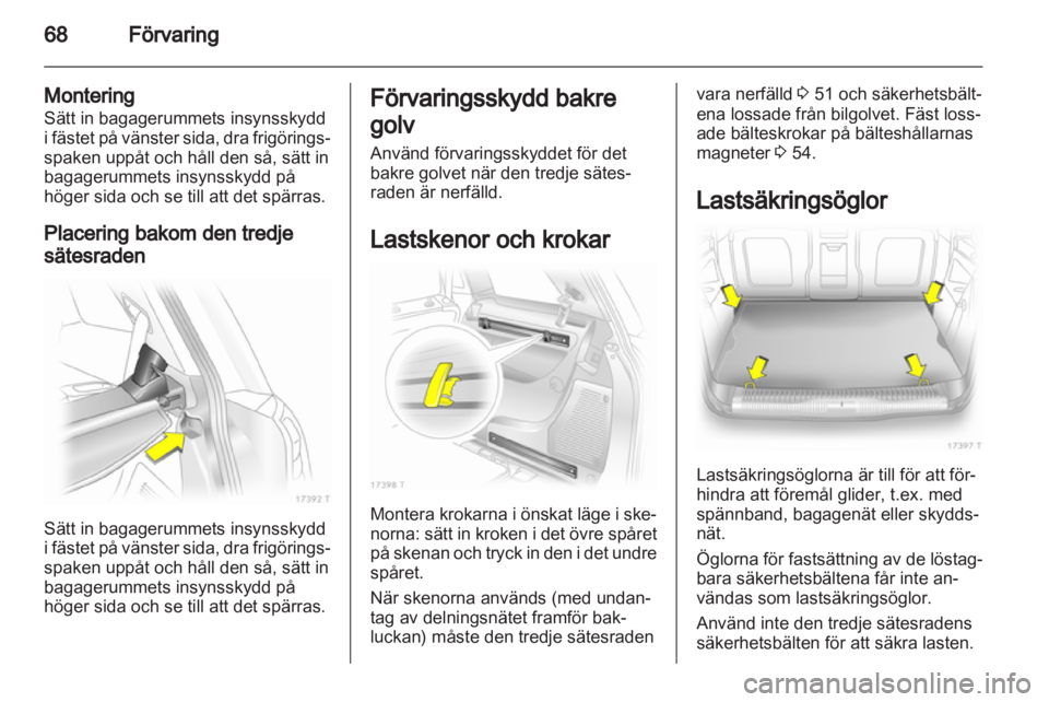 OPEL ZAFIRA 2012  Instruktionsbok 