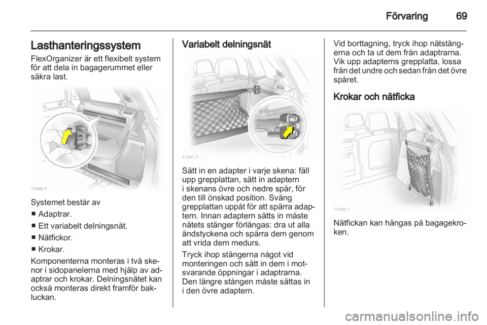 OPEL ZAFIRA 2012  Instruktionsbok 