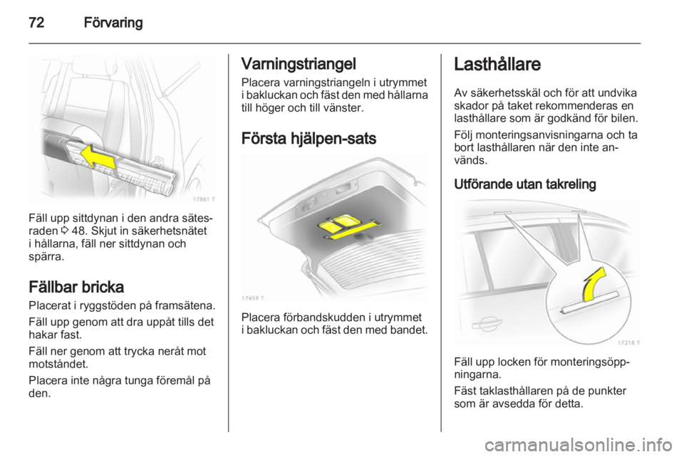 OPEL ZAFIRA 2012  Instruktionsbok 