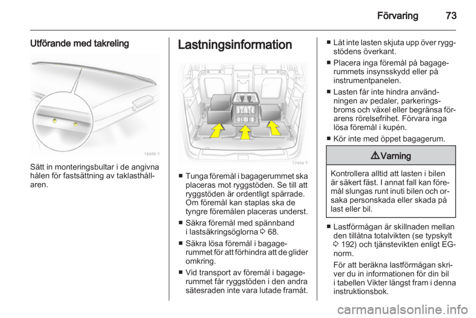 OPEL ZAFIRA 2012  Instruktionsbok 