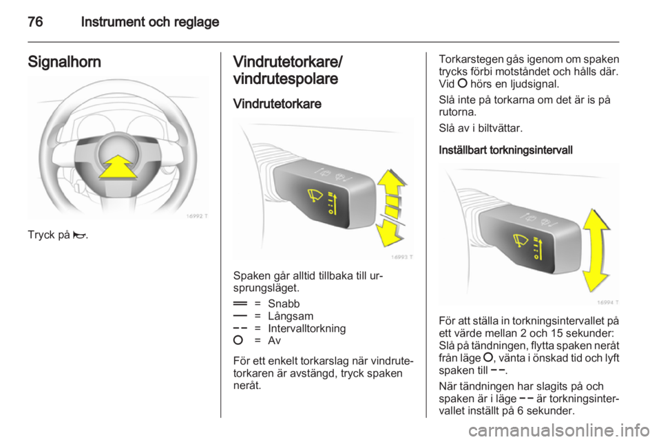 OPEL ZAFIRA 2012  Instruktionsbok 
