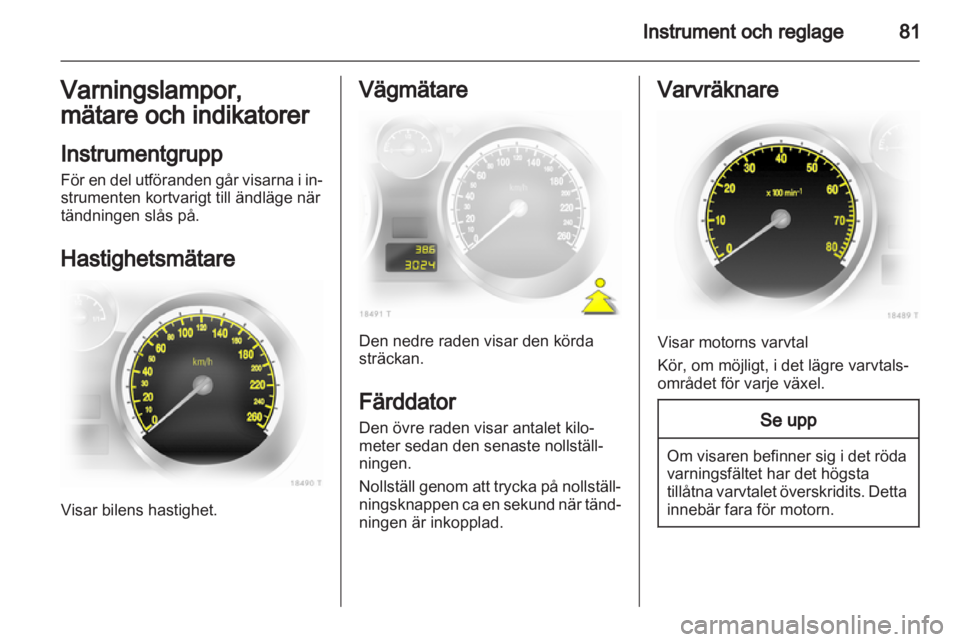 OPEL ZAFIRA 2012  Instruktionsbok 