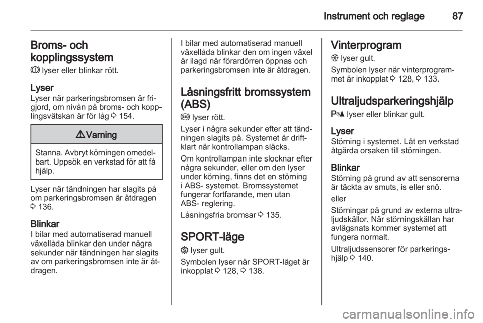 OPEL ZAFIRA 2012  Instruktionsbok 