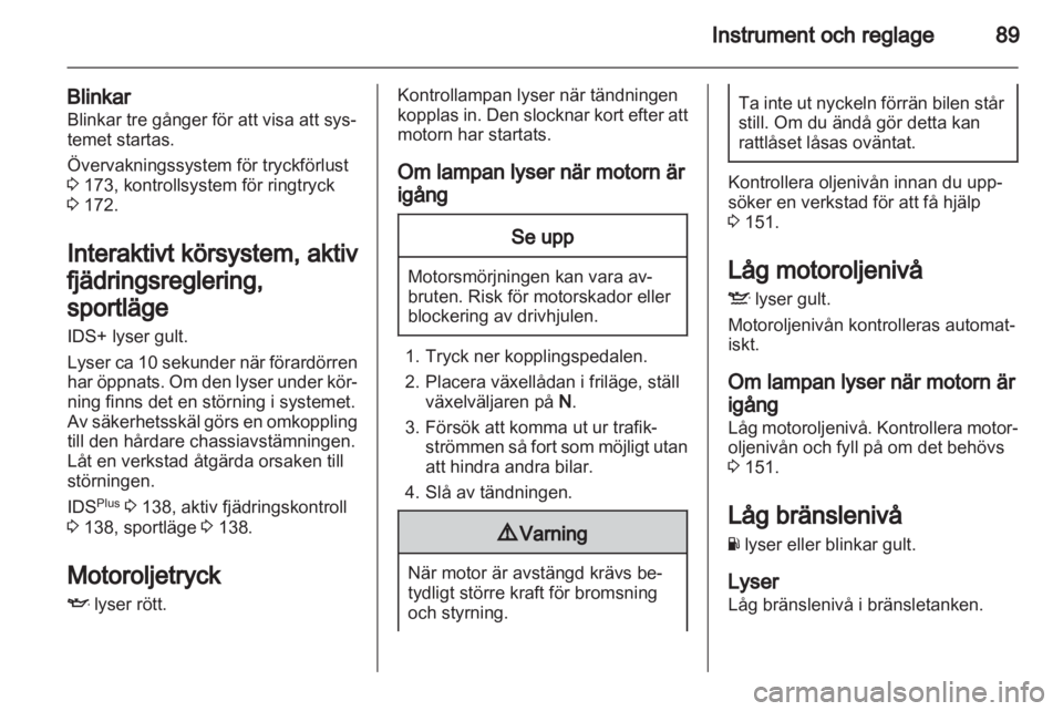 OPEL ZAFIRA 2012  Instruktionsbok 