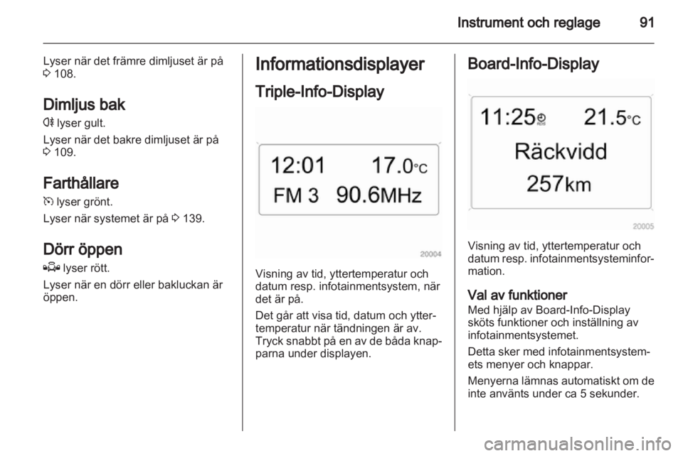 OPEL ZAFIRA 2012  Instruktionsbok 