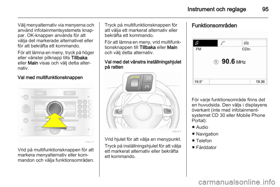 OPEL ZAFIRA 2012  Instruktionsbok 