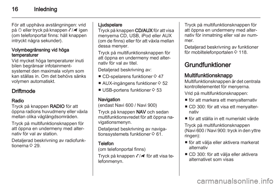 OPEL ZAFIRA C 2013  Handbok för infotainmentsystem 