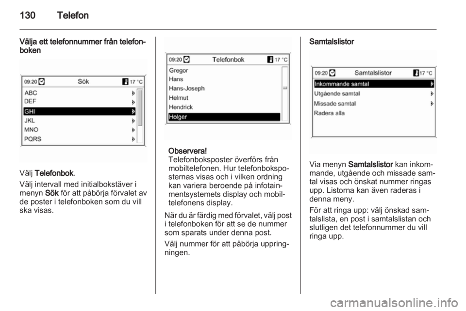 OPEL ZAFIRA C 2013.5  Handbok för infotainmentsystem 