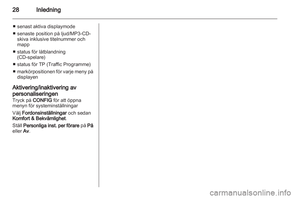 OPEL ZAFIRA C 2013.5  Handbok för infotainmentsystem 