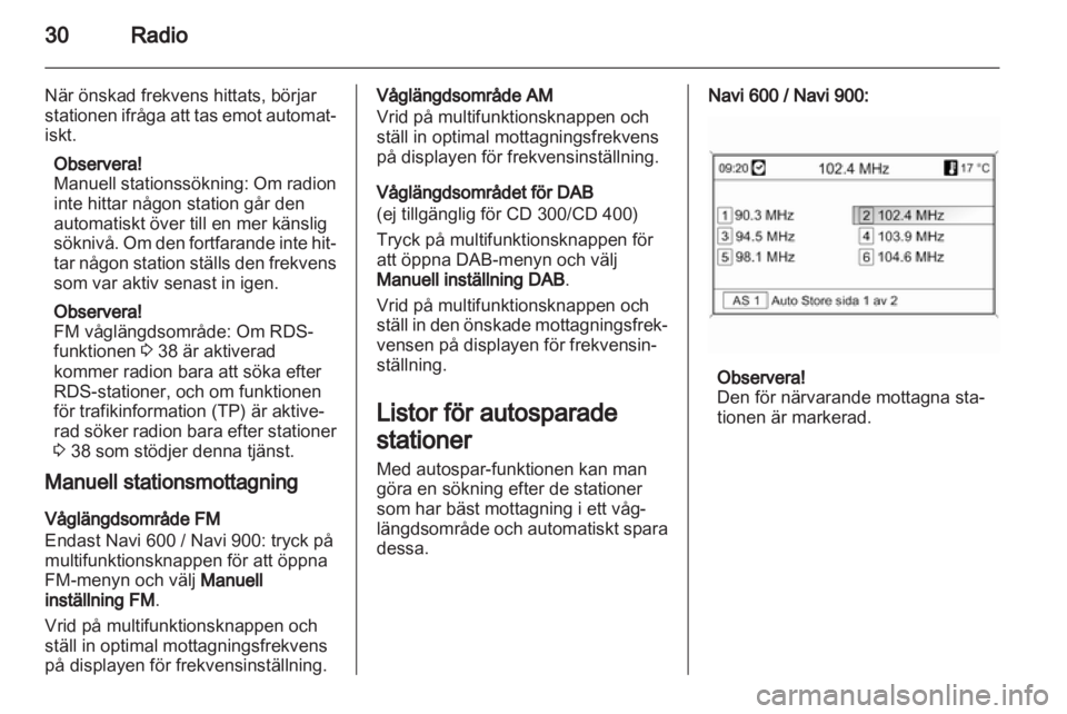OPEL ZAFIRA C 2013.5  Handbok för infotainmentsystem 