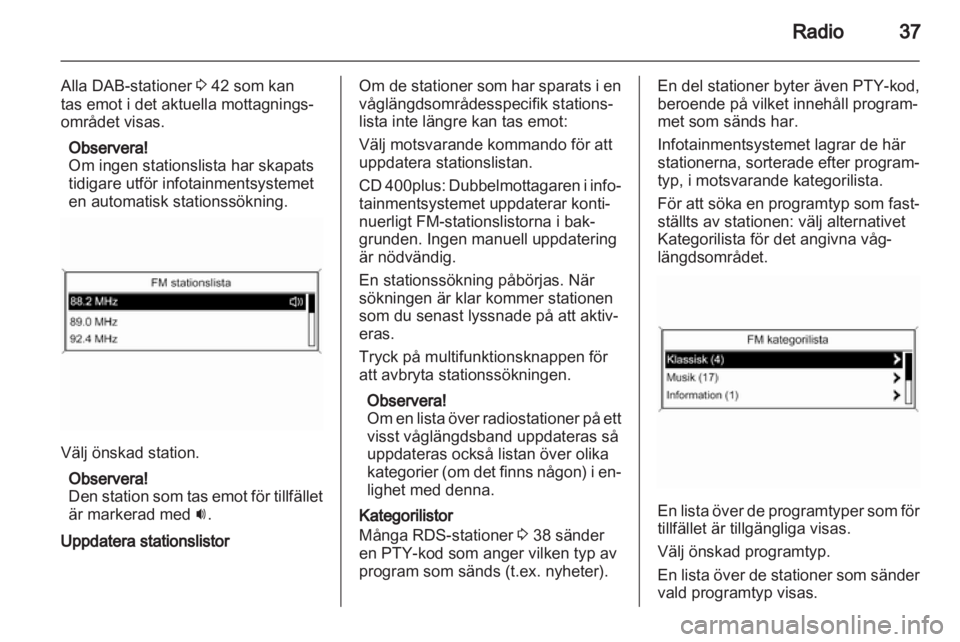 OPEL ZAFIRA C 2013.5  Handbok för infotainmentsystem 