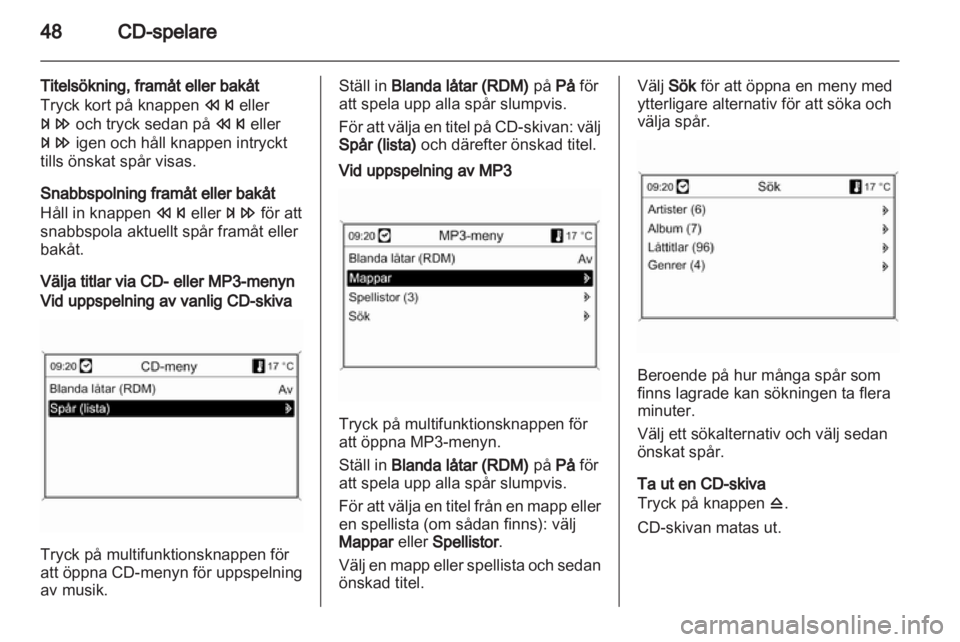 OPEL ZAFIRA C 2013.5  Handbok för infotainmentsystem 