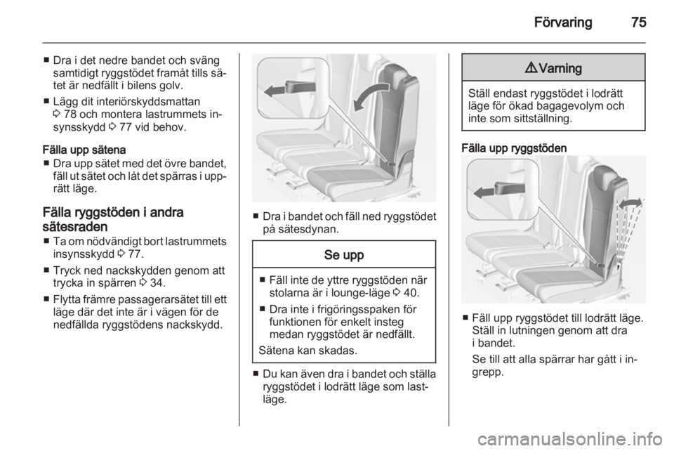 OPEL ZAFIRA TOURER 2012  Instruktionsbok 