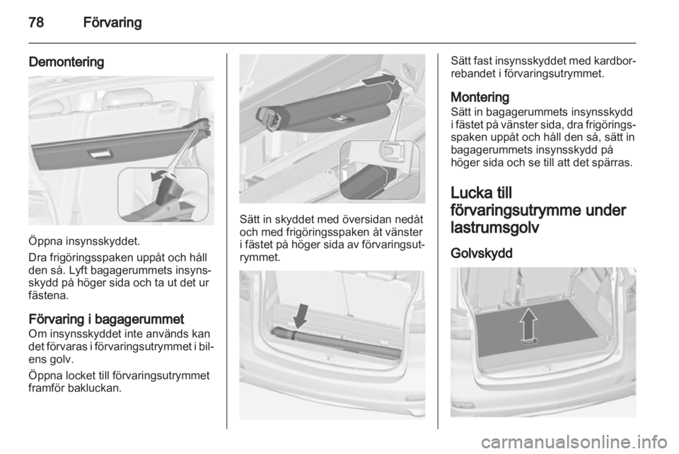 OPEL ZAFIRA TOURER 2012  Instruktionsbok 