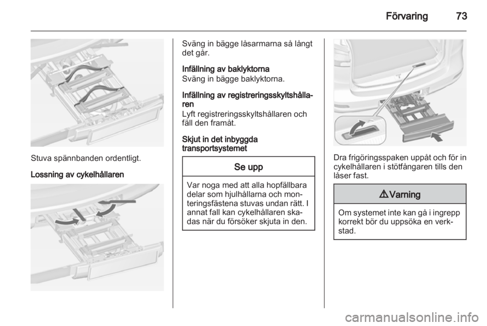 OPEL ZAFIRA TOURER 2012.5  Instruktionsbok 