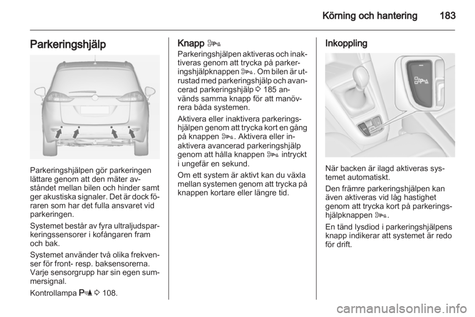 OPEL ZAFIRA TOURER 2013  Instruktionsbok 