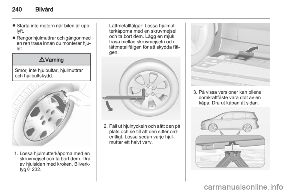 OPEL ZAFIRA TOURER 2013  Instruktionsbok 