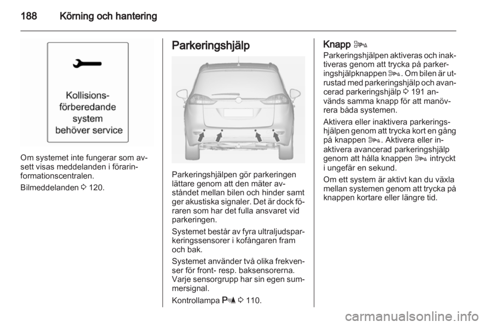 OPEL ZAFIRA TOURER 2013.5  Instruktionsbok 