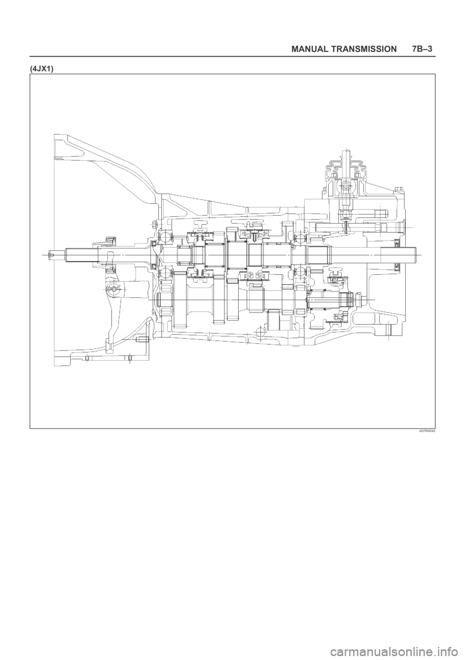 OPEL FRONTERA 1998  Workshop Manual MANUAL TRANSMISSION7B–3
(4JX1)
A07RW043 