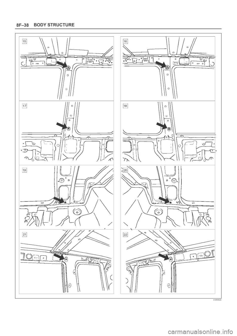 OPEL FRONTERA 1998  Workshop Manual 8F–38BODY STRUCTURE
A10RW025 
