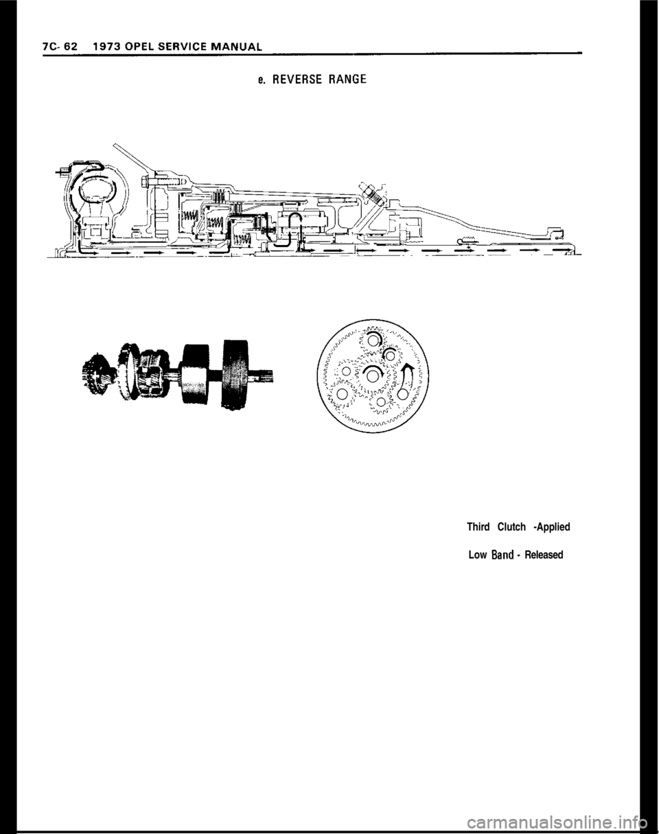 OPEL GT-R 1973  Service Manual Third Clutch -Applied
Low Band. Released 